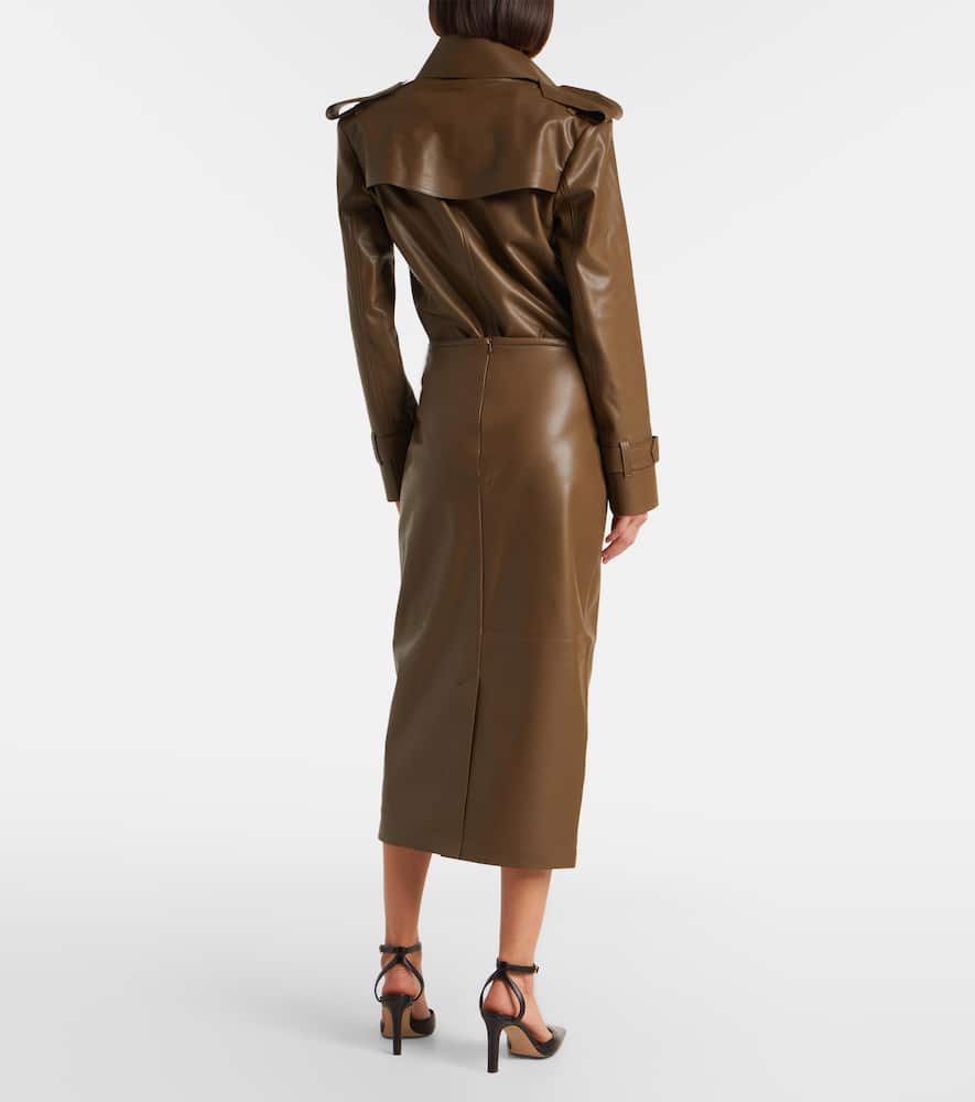 Norma Kamali High-rise Midi Skirt In Brown