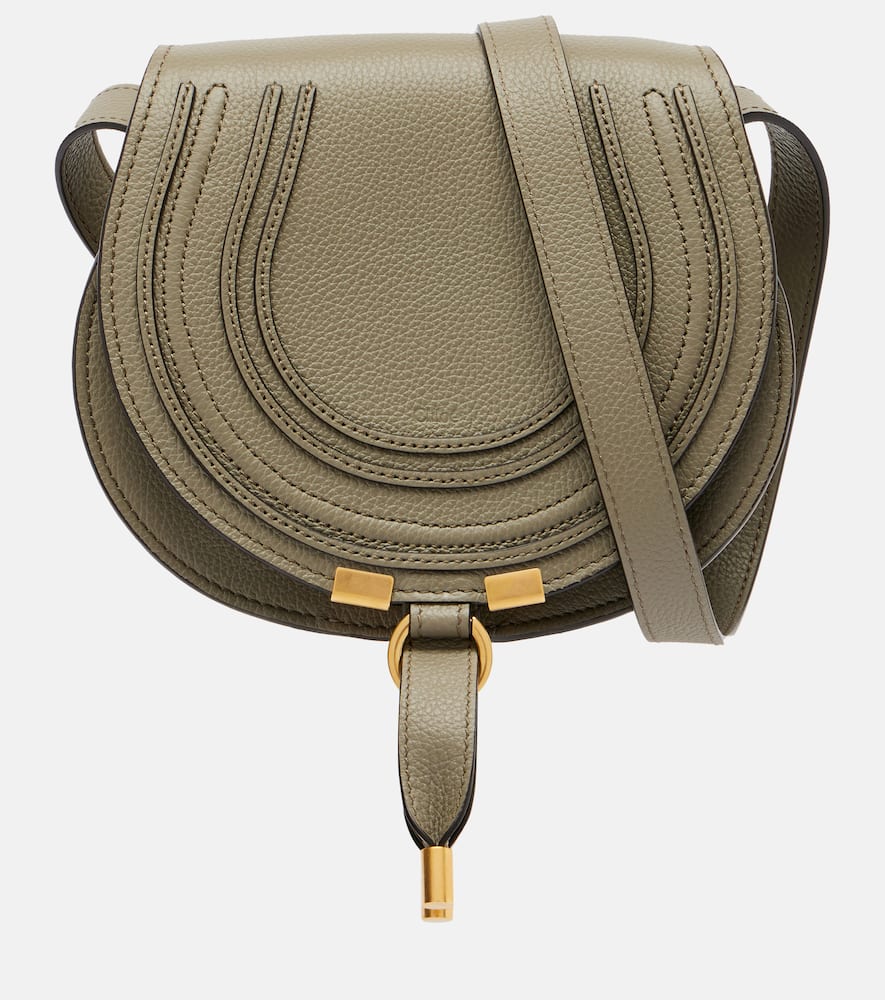 Chloé Marcie Small Leather Crossbody Bag In Green