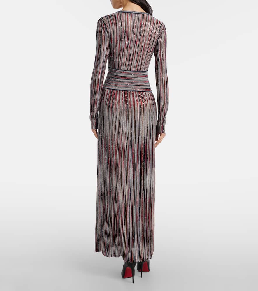 Missoni Striped Lamé Maxi Dress In Black