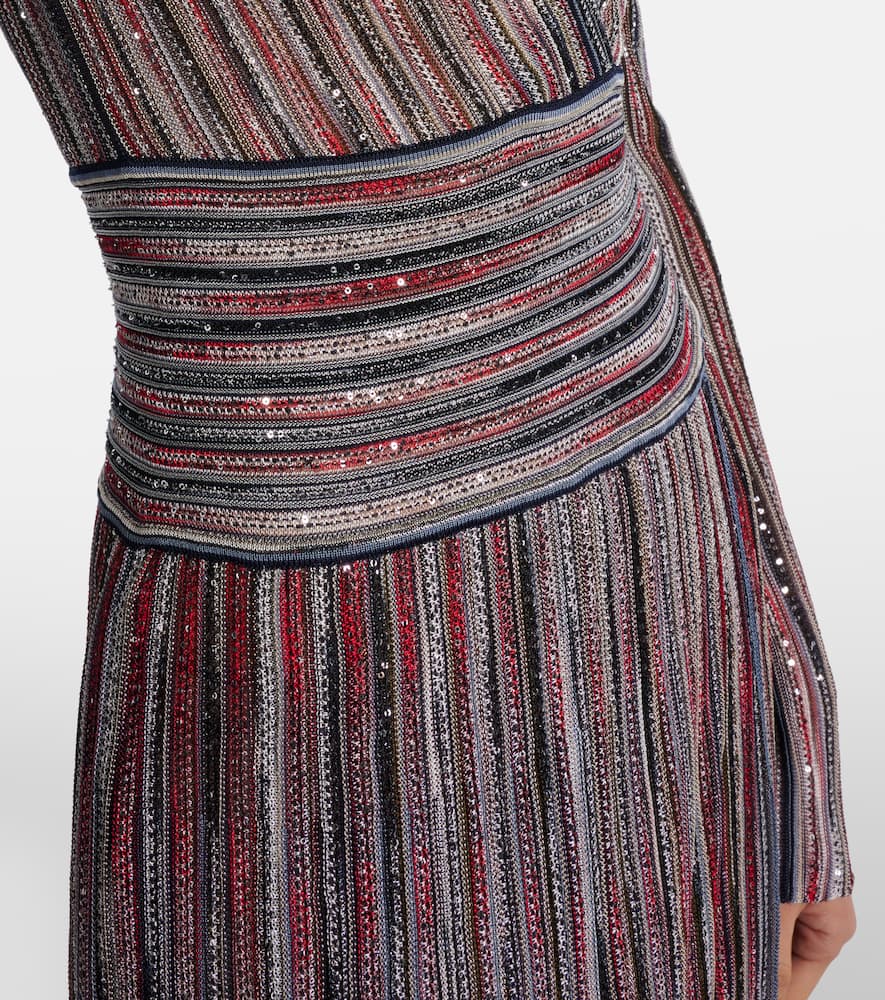 Missoni Striped Lamé Maxi Dress In Black