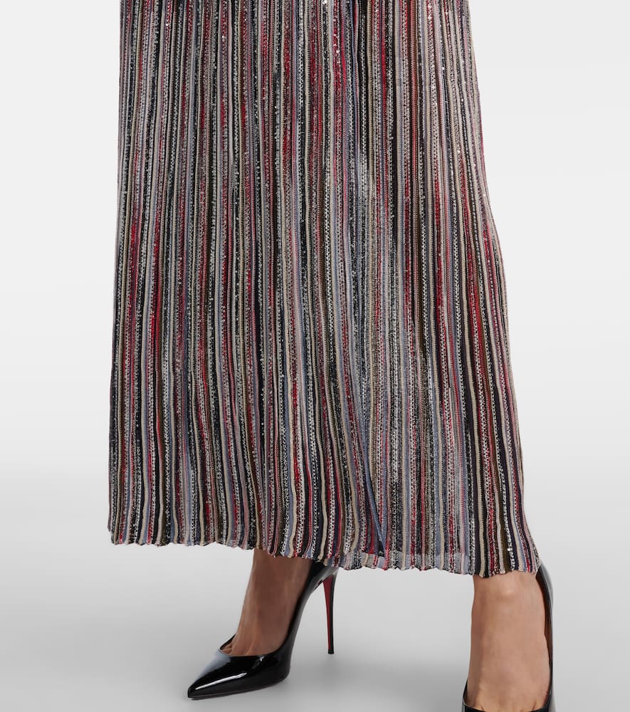 Missoni Striped Lamé Maxi Dress In Black