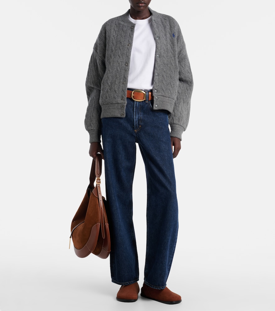 Polo Ralph Lauren Cable-knit wool and cashmere bomber jacket