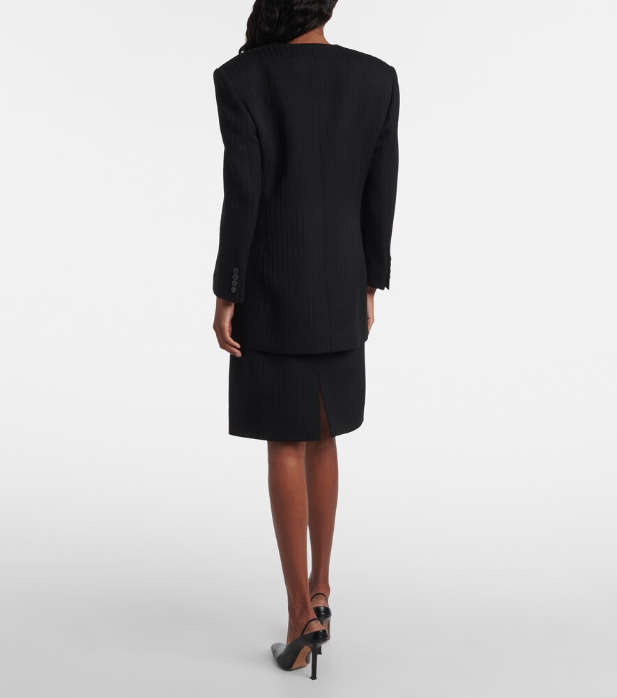  Calvin Klein Collection Calvin Klein Collection Ribbed-knit Wool Blazer 