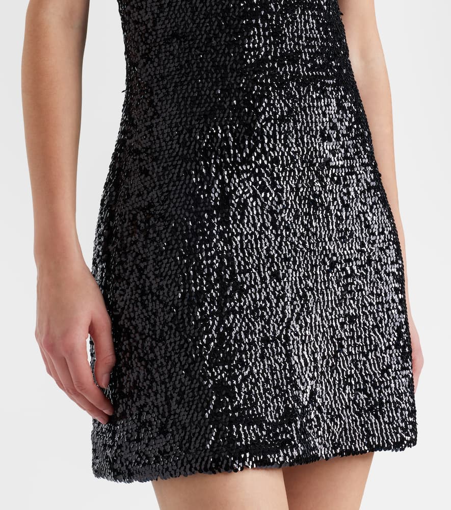 Simkhai Isla Sequined Halterneck Minidress In Black