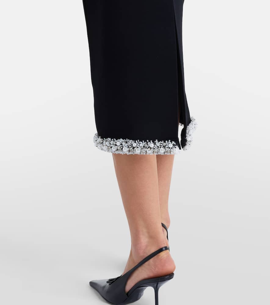 Simkhai Idina Embellished Knitted Pencil Skirt In Black