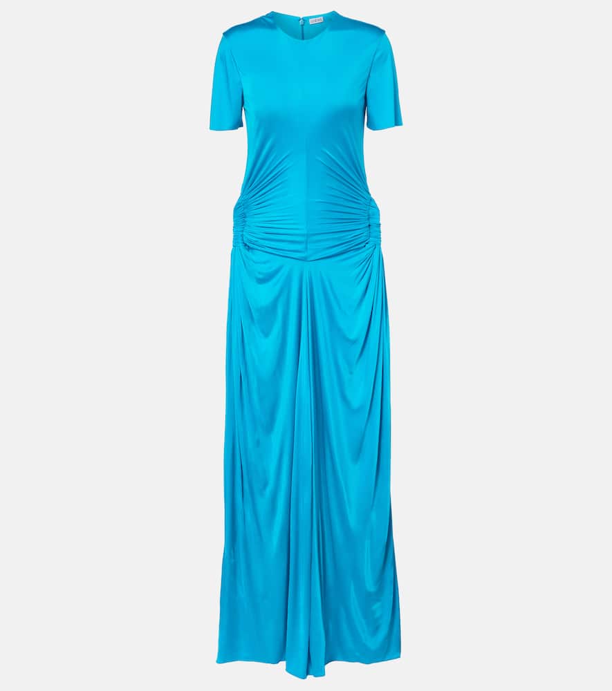Loewe Cutout Draped Maxi Dress In Blue
