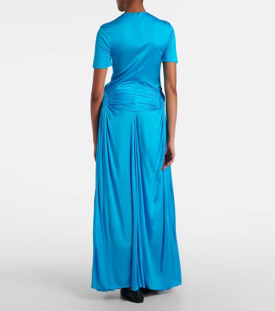 Loewe Cutout Draped Maxi Dress In Blue