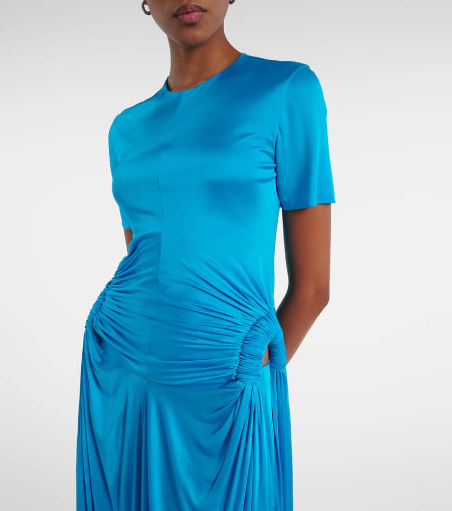 Loewe Cutout Draped Maxi Dress In Blue