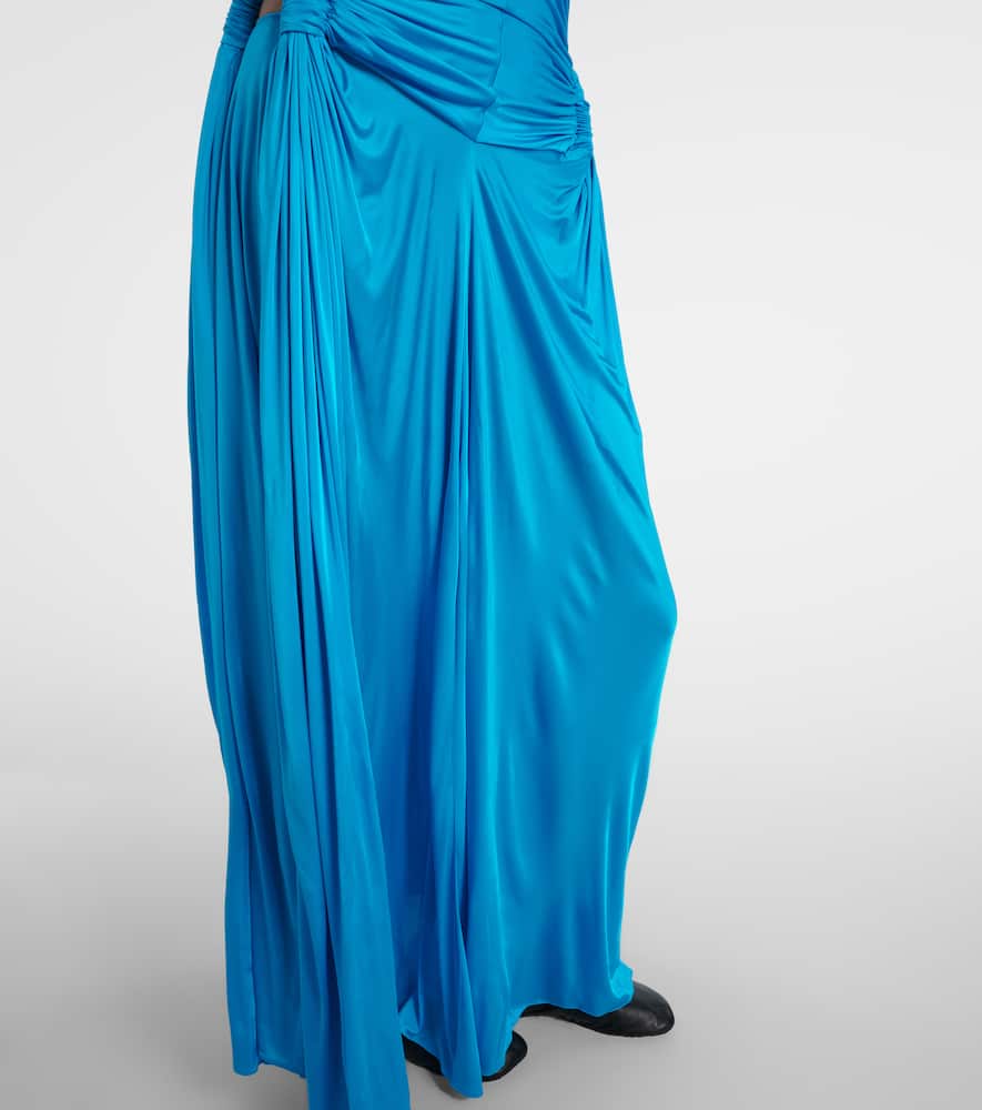Loewe Cutout Draped Maxi Dress In Blue