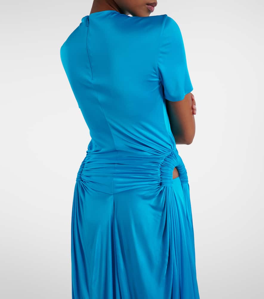 Loewe Cutout Draped Maxi Dress In Blue