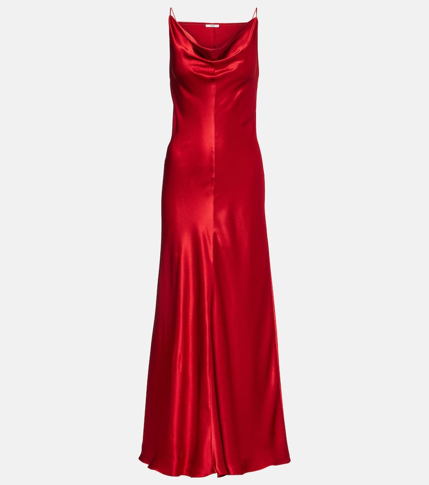 Fforme Emi Satin Maxi Dress In Red
