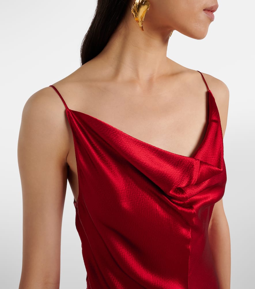 Fforme Emi Satin Maxi Dress In Red