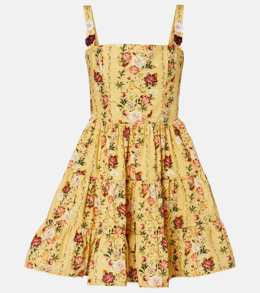 Agua by Agua Bendita Lima floral cotton minidress