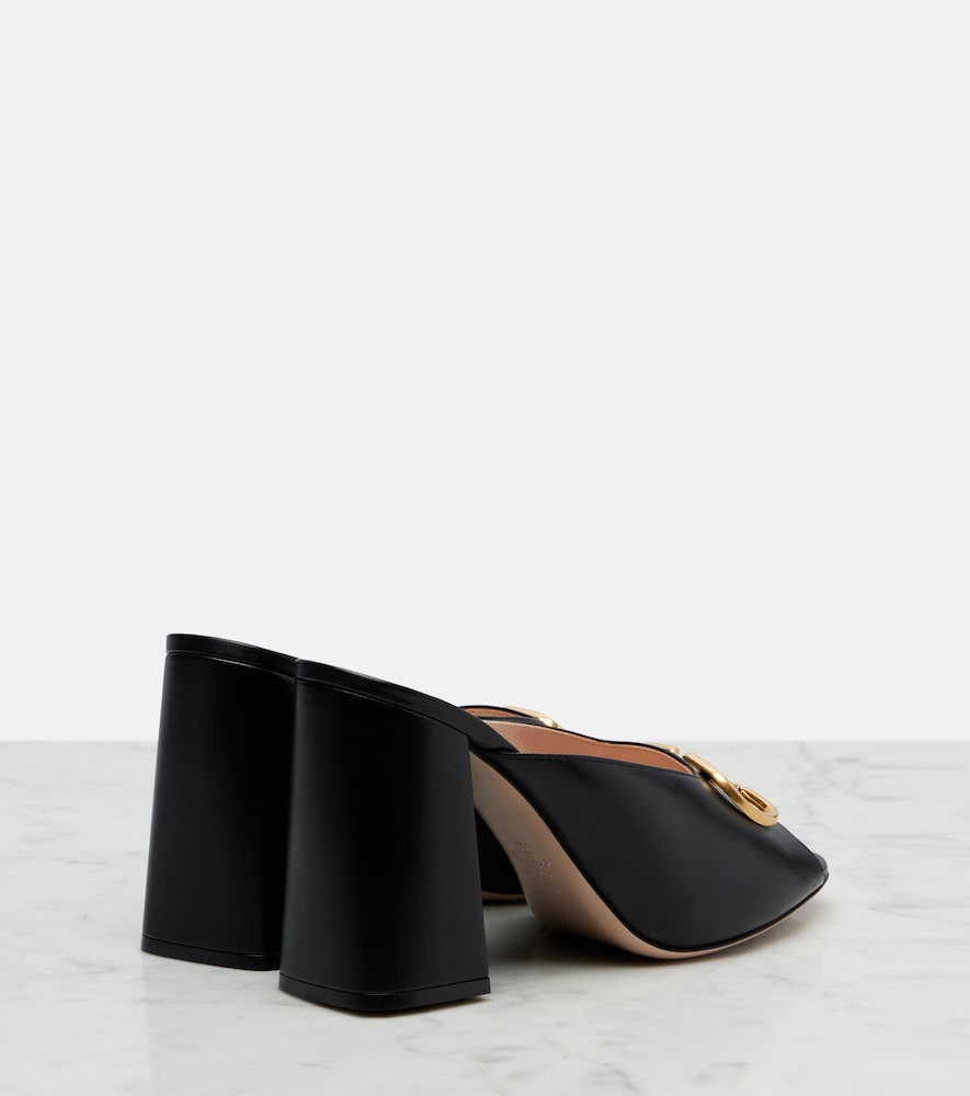  Valentino Garavani Valentino Garavani Vlogo Leather Mules 