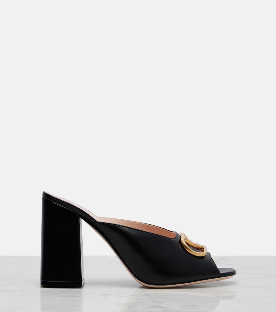  Valentino Garavani Valentino Garavani Vlogo Leather Mules 