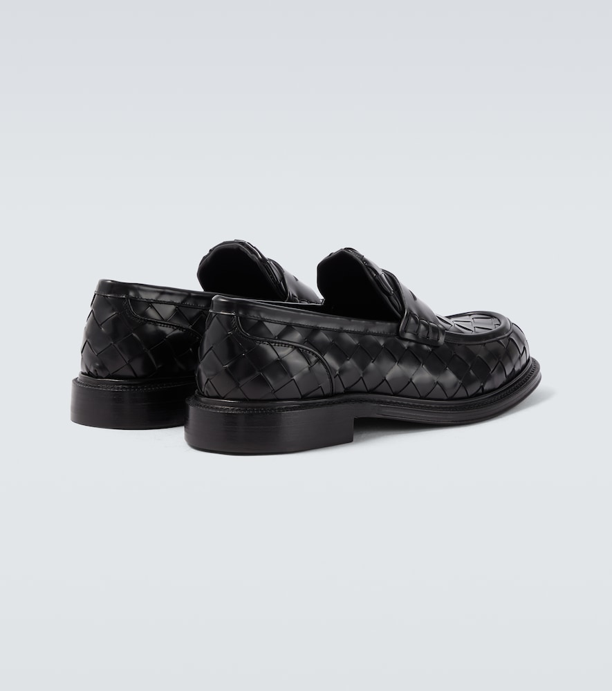 James Intrecciato Leather Penny Loafers