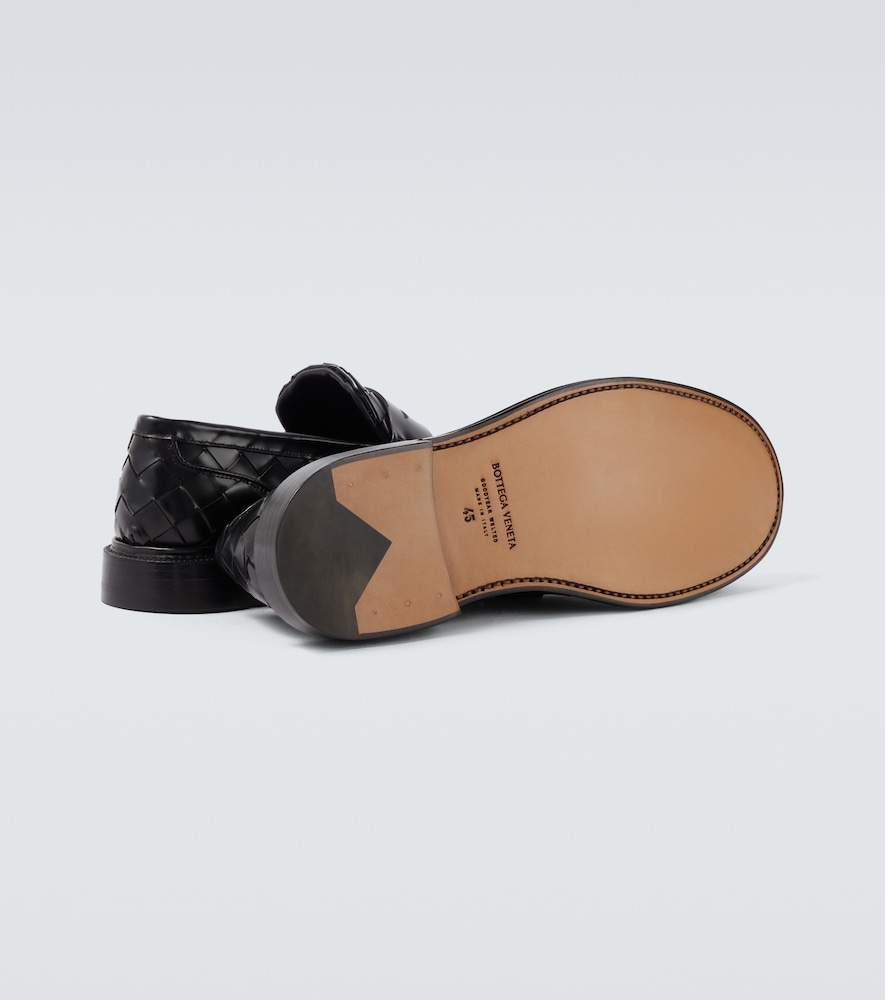 James Intrecciato Leather Penny Loafers