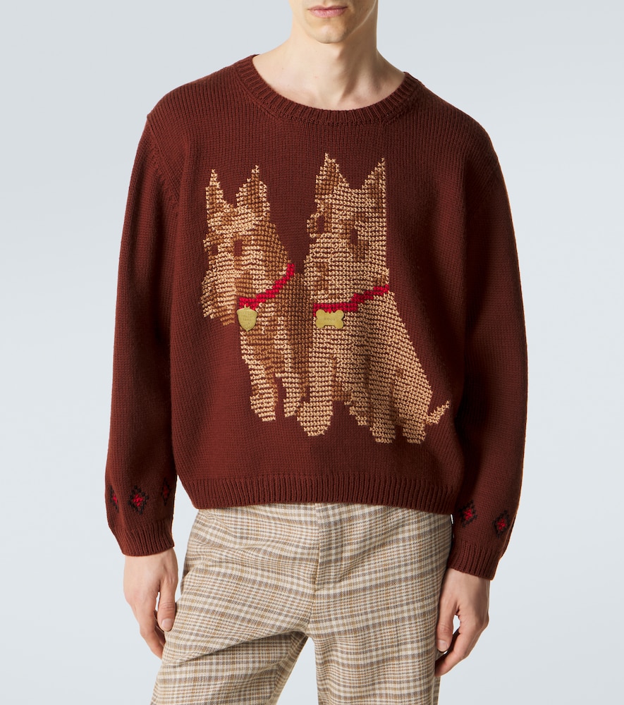  Bode Bode Bestickter Pullover Scottie Aus Wolle 