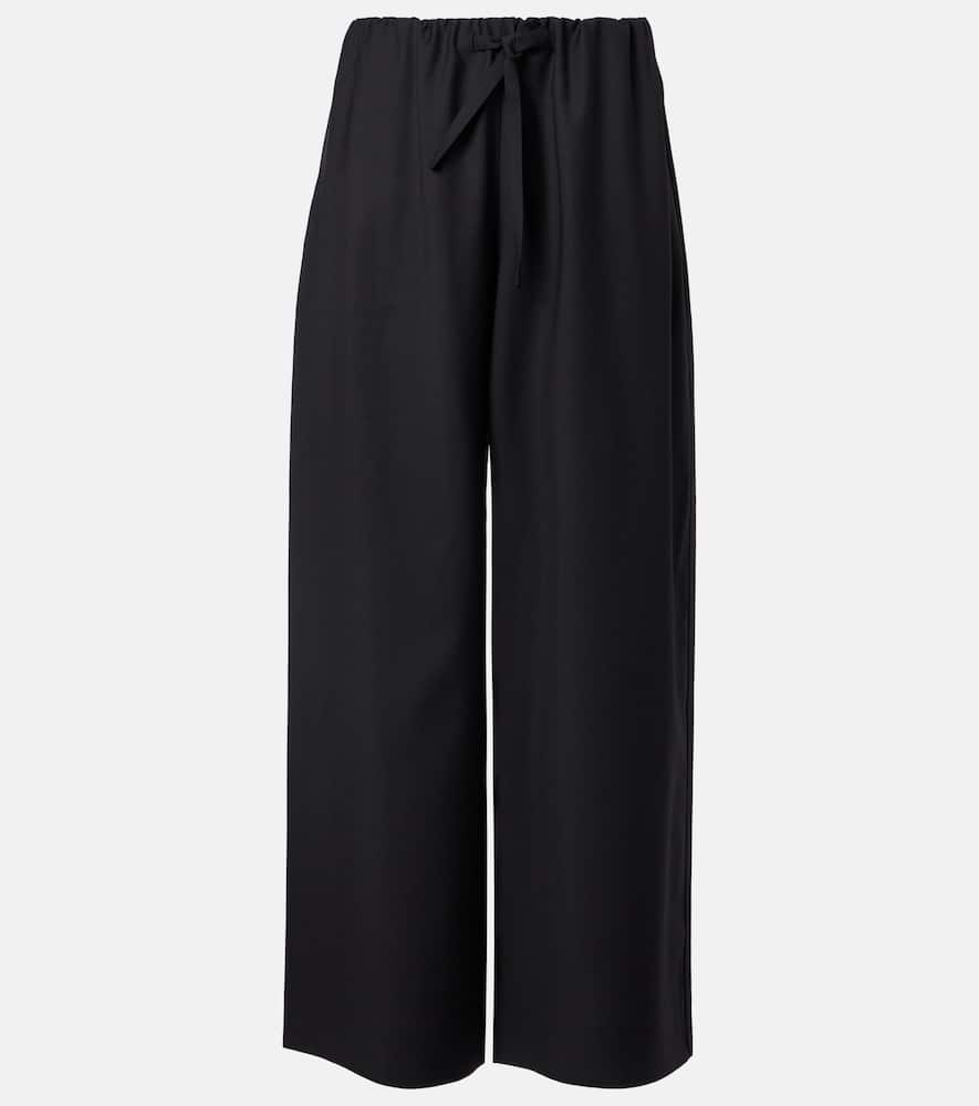 Totême Wool Wide-leg Pants In Black