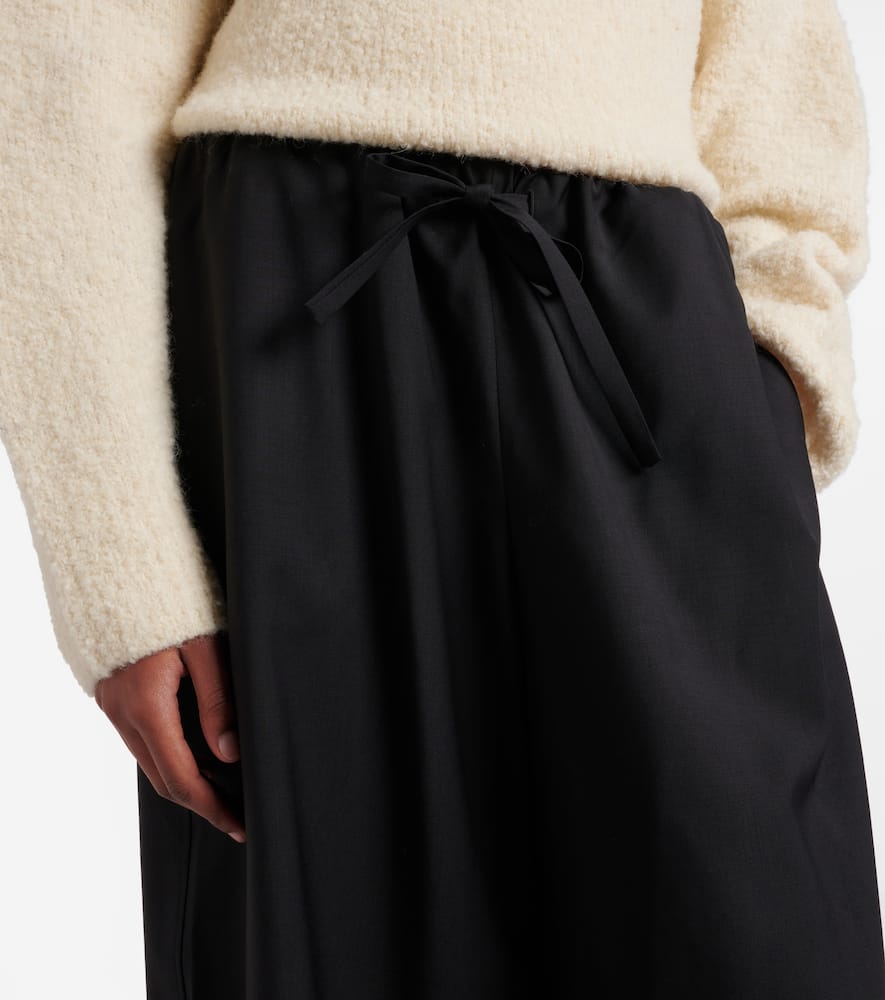 Totême Wool Wide-leg Pants In Black