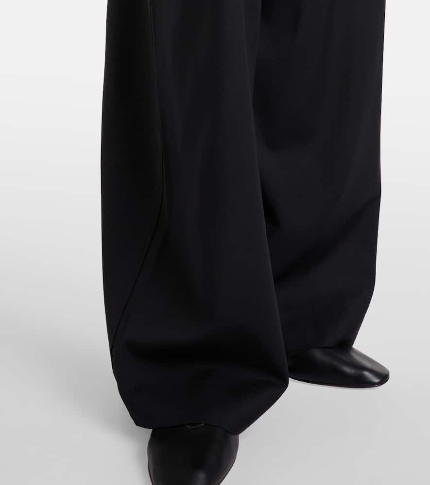 Totême Wool Wide-leg Pants In Black