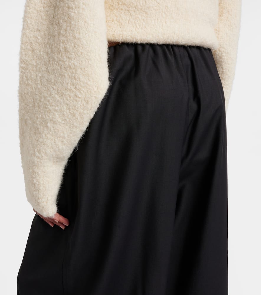 Totême Wool Wide-leg Pants In Black