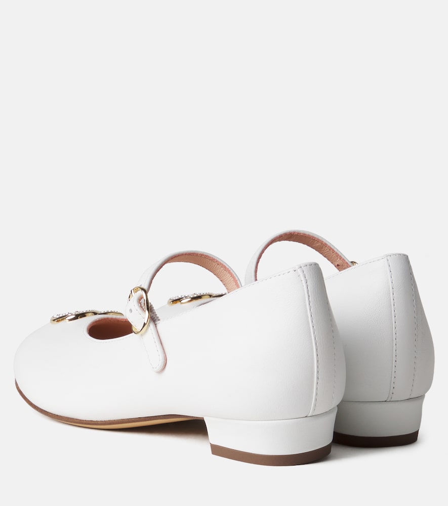 Dolce&gabbana Kids Dolce&gabbana Kids Dg Embellished Leather Ballet Flats 