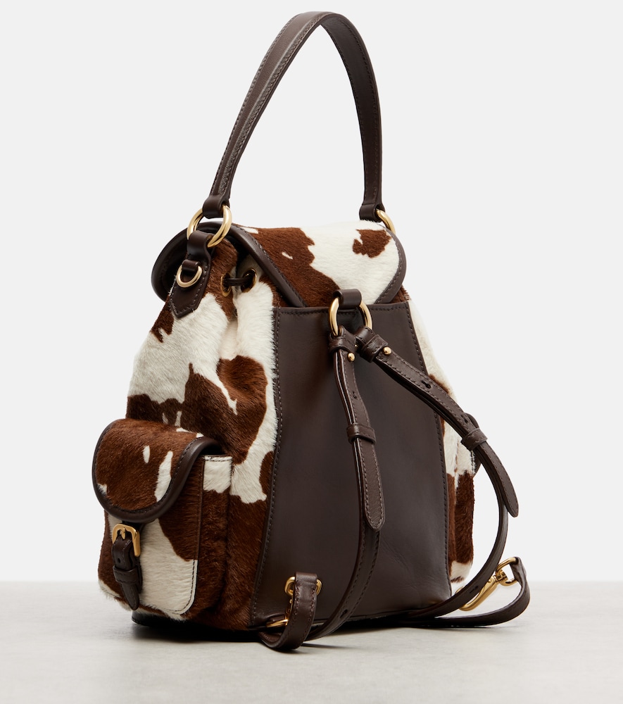  Miu Miu Miu Miu Cow-print Calf Hair Backpack 