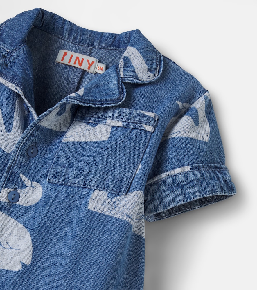 Tinycottons Tinycottons Bebé - Peto Big Swans De Denim 