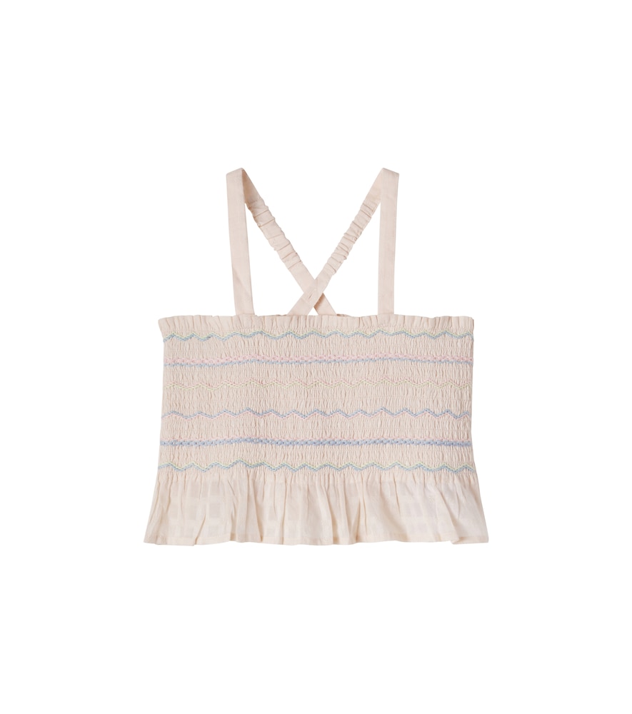 Louise Misha Pink Florentina Smocked Cotton Top Y Size 10 - Mytheresa