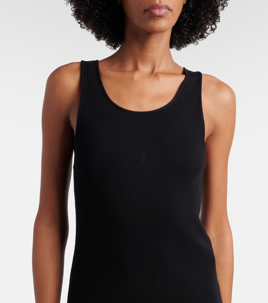 Saint Laurent Saint Laurent Minikleid Cassandre Aus Baumwoll-rippstrick 