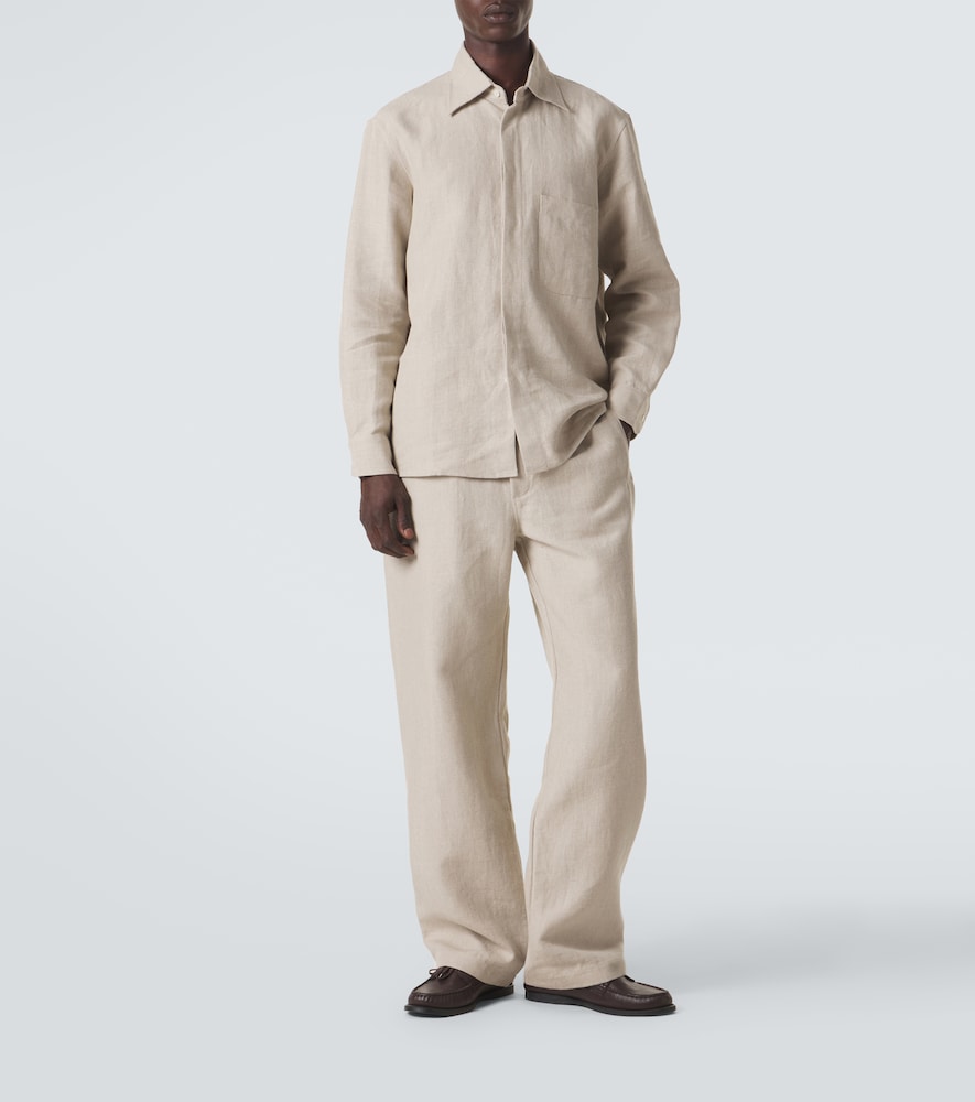 Linen Wide-Leg Pants