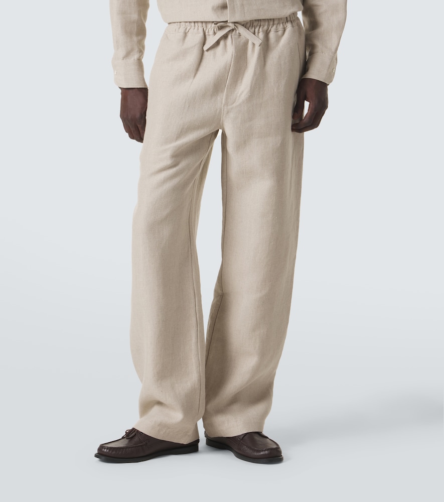 Linen Wide-Leg Pants