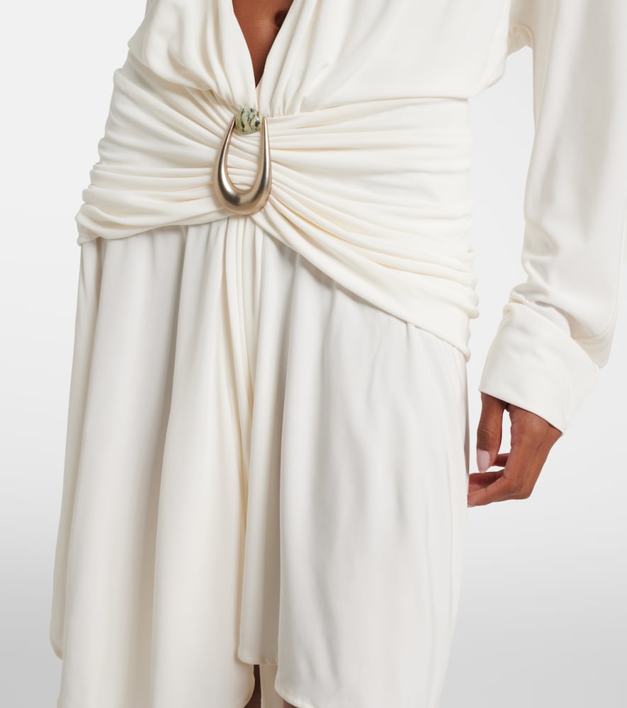  Christopher Esber Christopher Esber Stone Pin Draped Jersey Minidress 