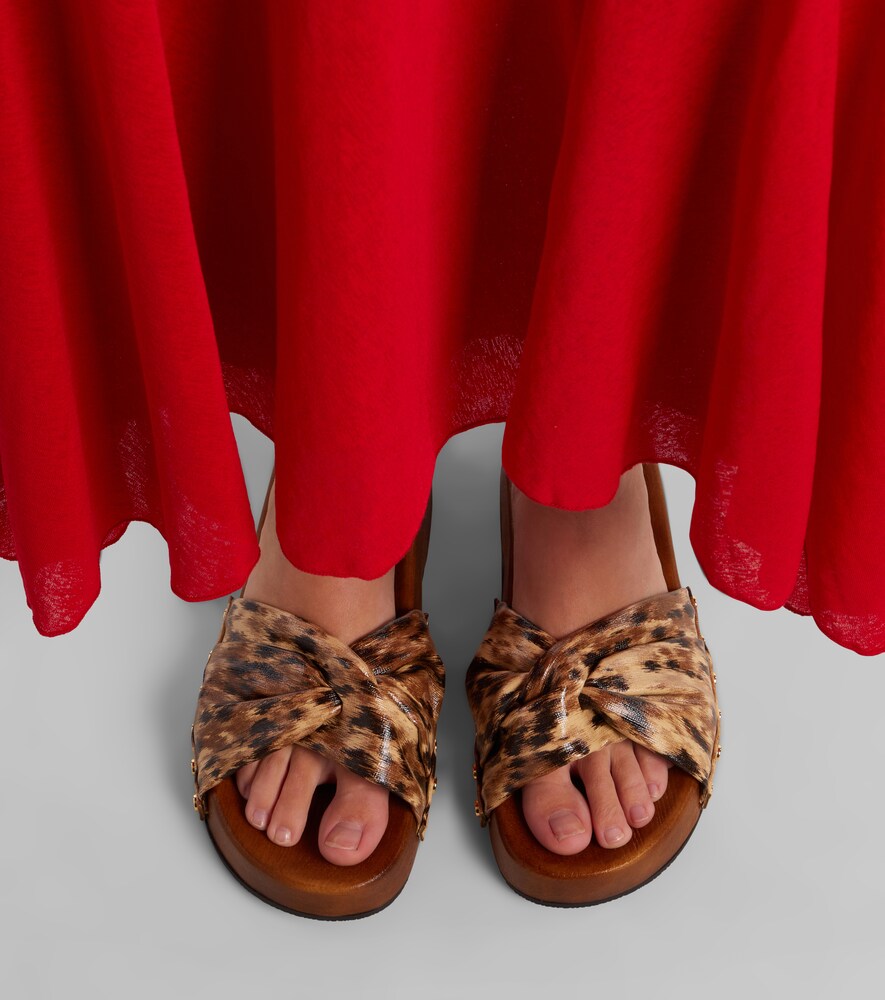 Ganni Tia leopard-print clogs