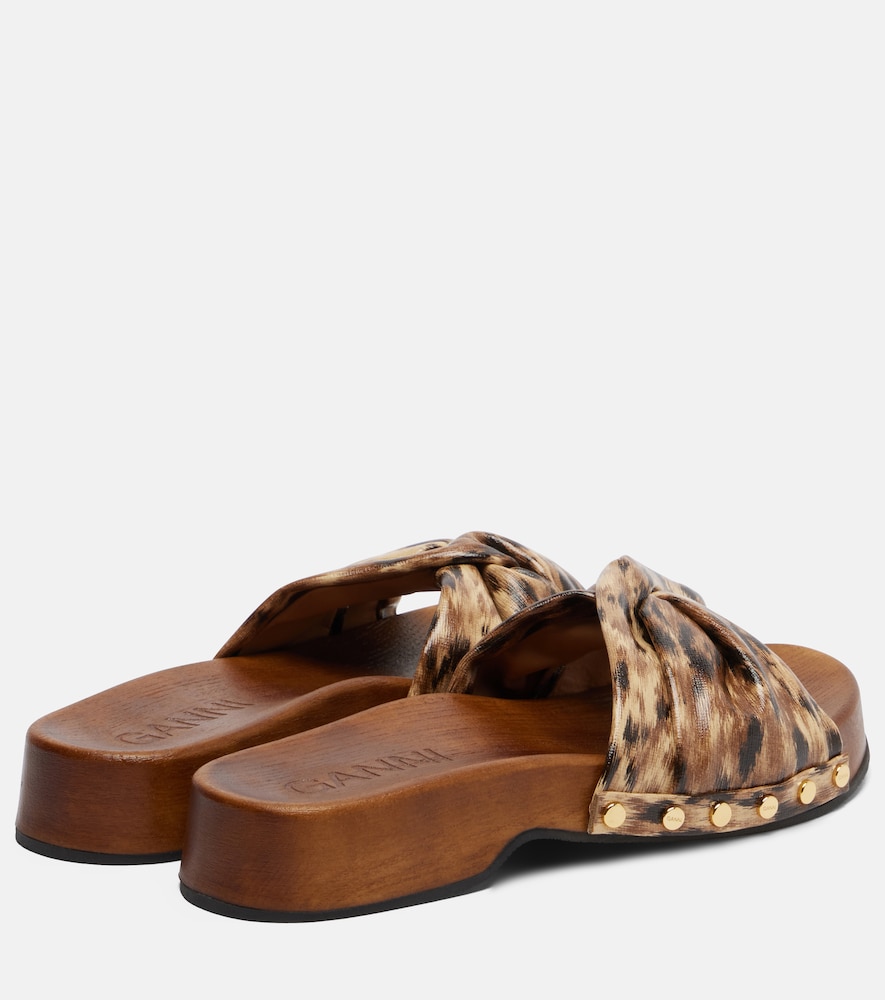  Ganni Ganni Tia Leopard-print Clogs 