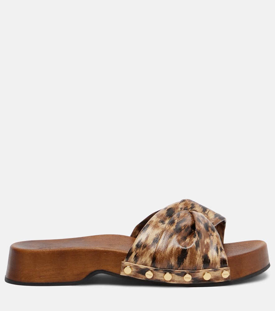  Ganni Ganni Tia Leopard-print Clogs 