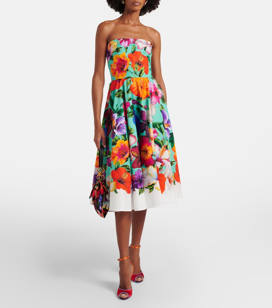 Dolce & Gabbana Floral cotton bustier dress