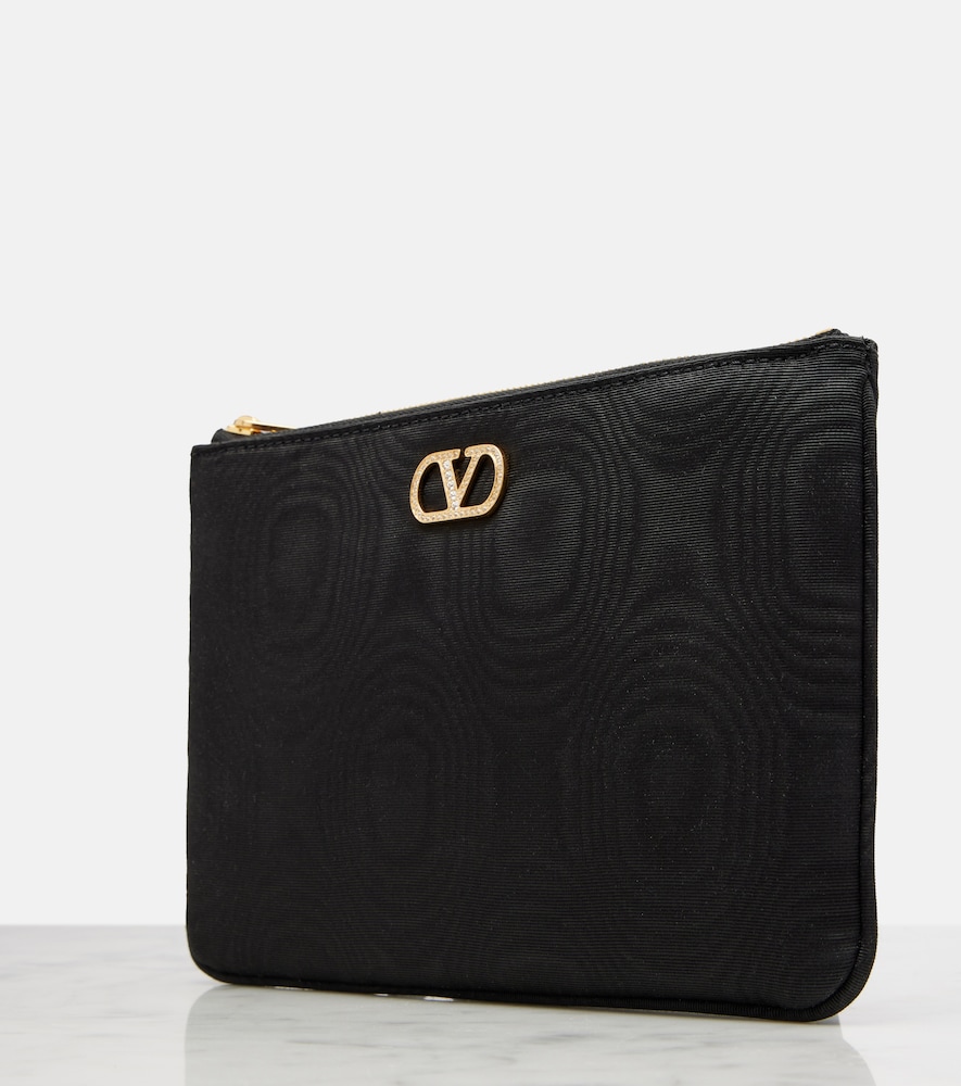  Valentino Garavani Valentino Garavani Vlogo Swarovskiâ®-embellished Moirã© Pouch 