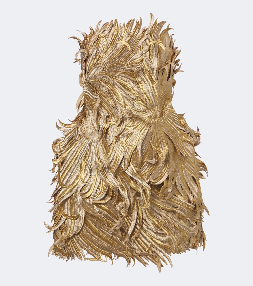 Oscar de la Renta Robe bustier à appliqués floraux