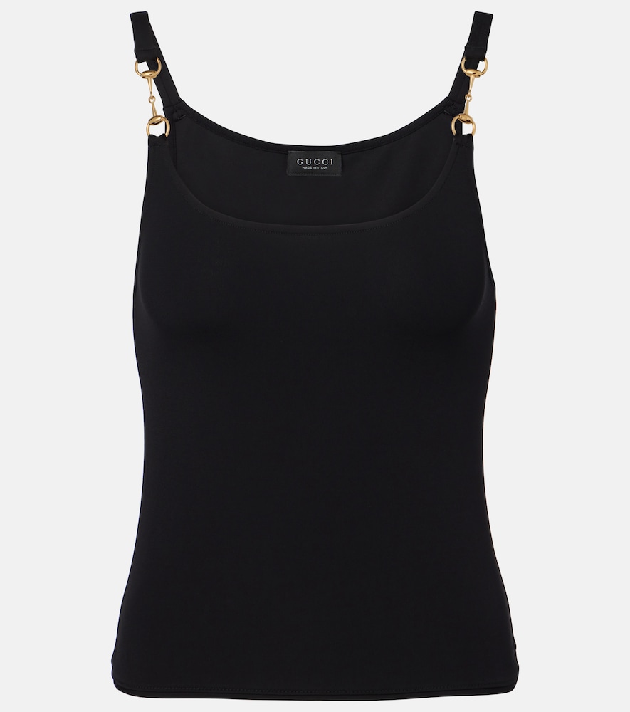 Cropped-Top Horsebit aus Crêpe-Jersey