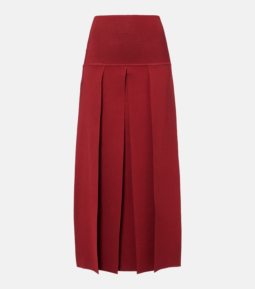 Alaia Women's Red Pleated Midi Skirt UK Size 6 - Mytheresa