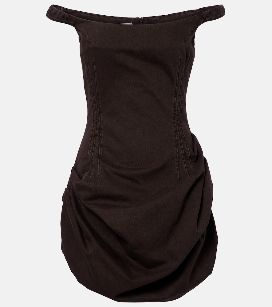 Off-Shoulder-Minikleid aus Denim