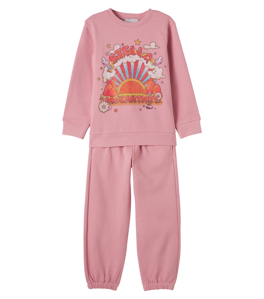 Set felpa e pantaloni in jersey di cotone