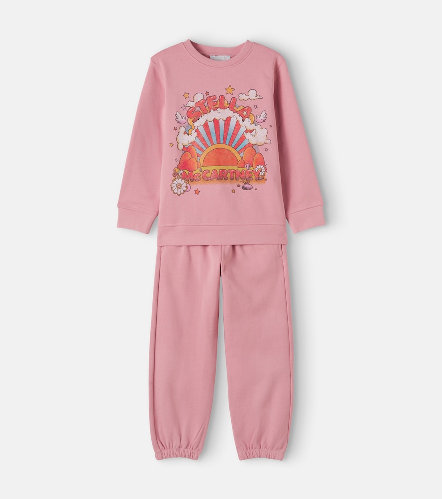 Set felpa e pantaloni in jersey di cotone