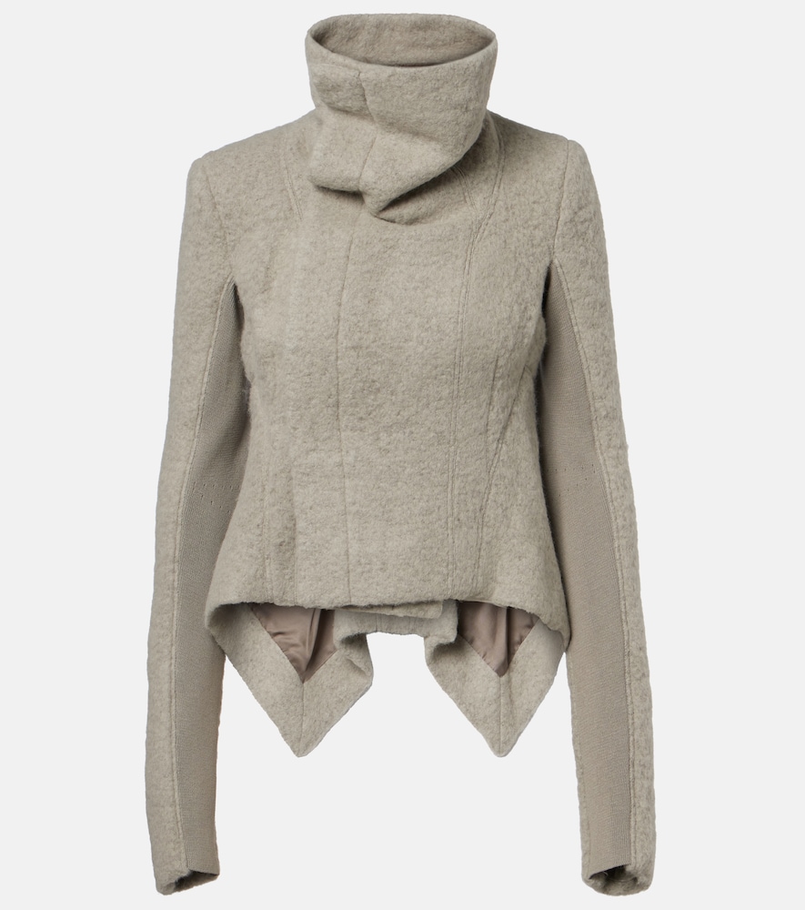 Asymmetrische Jacke aus einem Alpakawollgemisch