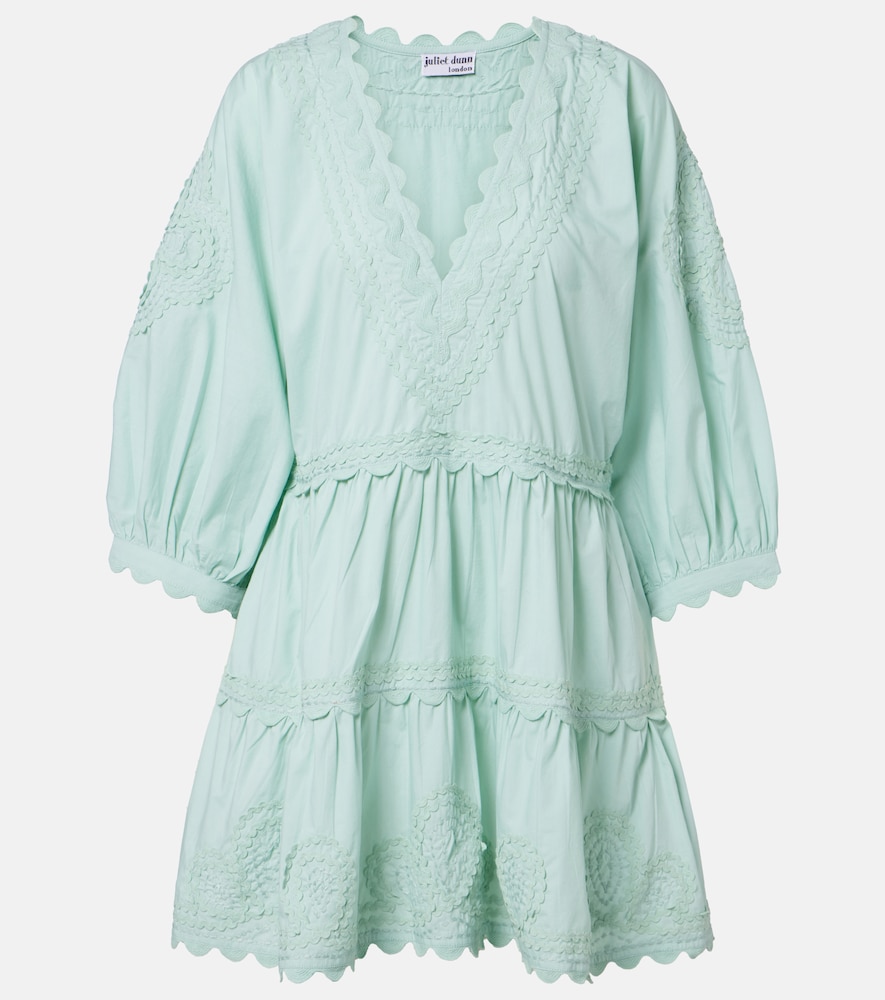 Juliet Dunn Embroidered scalloped cotton poplin minidress | Thumbnail 6