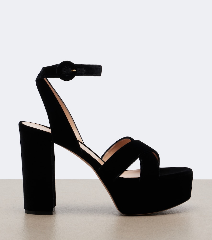 Sabrina Velvet Platform Sandals