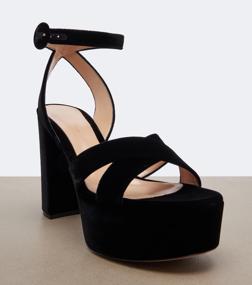 Sabrina Velvet Platform Sandals