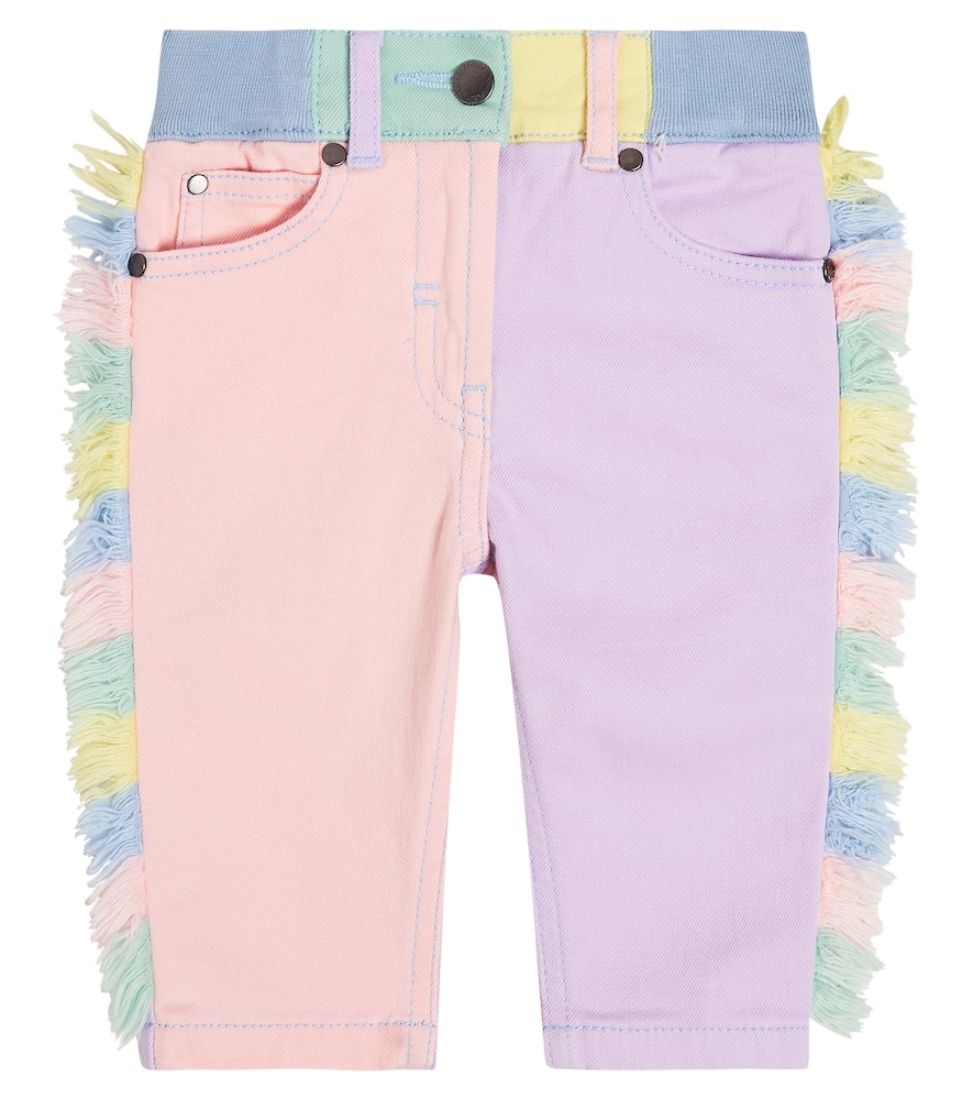 Stella McCartney Kids Baby fringed colorblock jeans